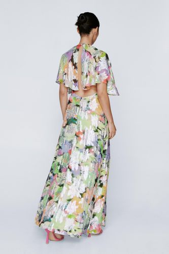 Petite - Dressing Gown Longue Imprimé Floral Et Anges Scintillants - - 36 - Nasty Gal - Modalova