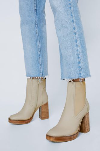 Bottines En Cuir Premium À Talon Plateforme - - 36 - Nasty Gal - Modalova