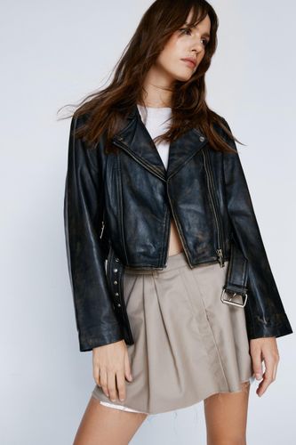 Veste En Cuir Premium - Noir - 34 - Nasty Gal - Modalova