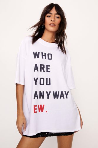 T-Shirt À Slogan Who Are You Anyway - - L - Nasty Gal - Modalova