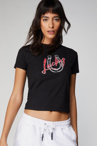 T-Shirt Rétréci À Imprimé Lucky - - S - Nasty Gal - Modalova