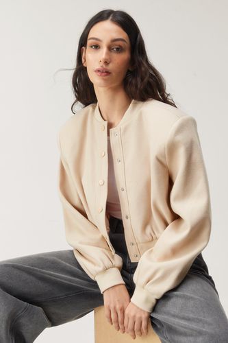 Wool Look Cropped Bomber Jacket - - 32 - Nasty Gal - Modalova