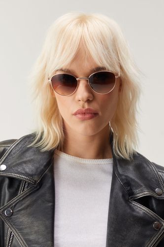 Tinted Lens Round Slim Sunglasses - - One Size - Nasty Gal - Modalova