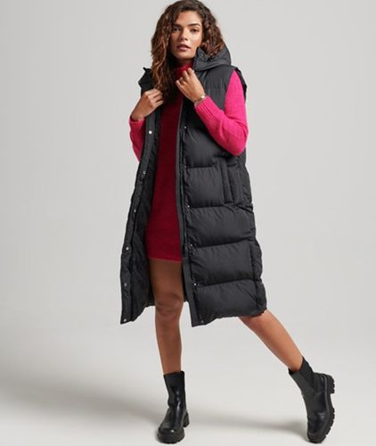 Aux s Doudoune Longue Sans Manches Matelassée à Capuche, Taille: 42 Taille: 42 - Superdry - Modalova