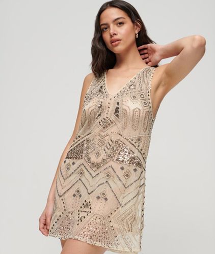 Damen Minikleid mit V-ausschnitt und Verzierung - Größe: 38 - Superdry - Modalova