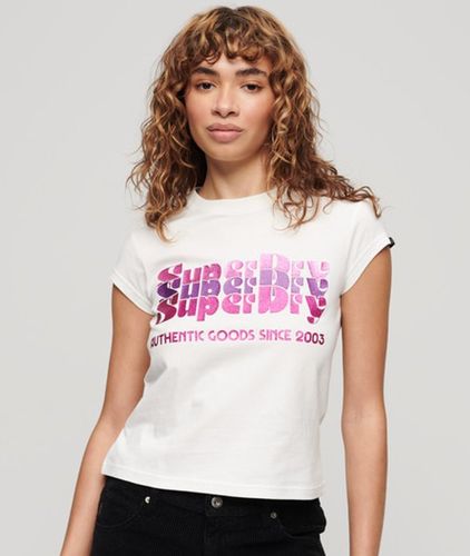 Damen Retro T-shirt mit Glitzer-logo - Größe: 38 - Superdry - Modalova