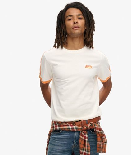 Coton Logo Rayé Rétro Essential T-shirt, - Taille: L - Superdry - Modalova