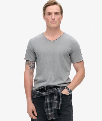 T-shirt Flammé à col V et Bords Bruts Taille: L - Superdry - Modalova