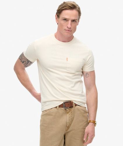 Coton Graphique Imprimé Délavé Essential T-shirt À Poche, Blanc, Taille: S - Superdry - Modalova