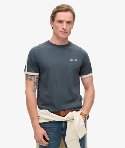 Coton Rayé Rétro Et Logo Essential T-Shirt, & , Taille: M - Superdry - Modalova