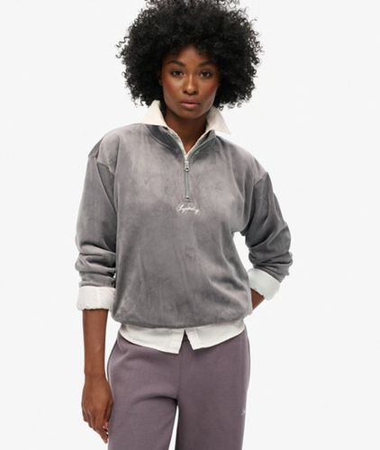 En Velours Country Club Haut À Col Zippé, - Taille: 40 - Superdry - Modalova