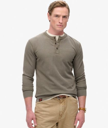Herren Vintage Textured Henley Top - Größe: XL - Superdry - Modalova