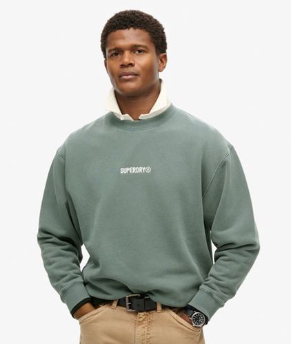 Herren Locker Geschnittenes Rundhalssweatshirt mit Mikro-logo - Größe: XL - Superdry - Modalova