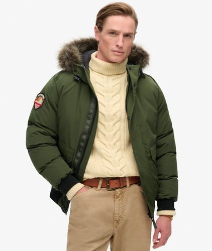 Herren Gesticktes Abzeichen Everest Kunstfell-Bomberjacke, , Größe: XXXL - Superdry - Modalova