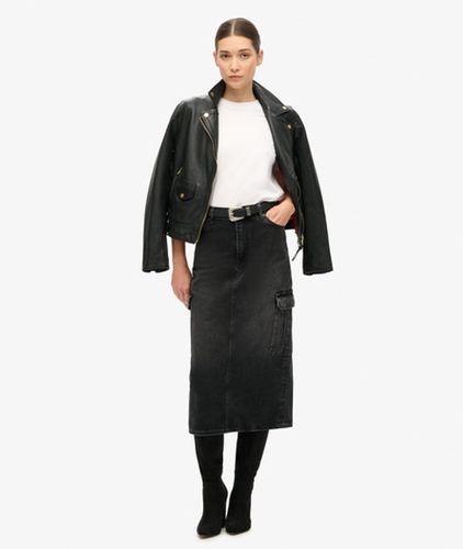 Damen Denim-Midirock Mit Cargotaschen Gesticktem Aufnäher, Größe: 32 - Superdry - Modalova