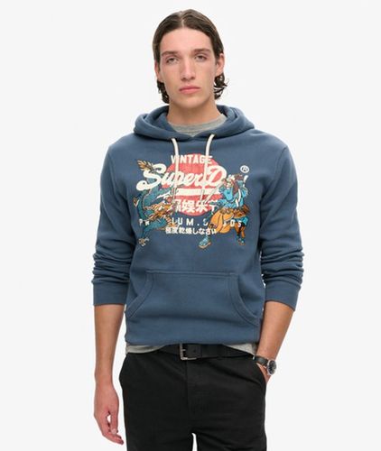 Coton Imprimé Craquelé Vintage Logo Tokyo Sweat À Capuche, , Taille: XL - Superdry - Modalova