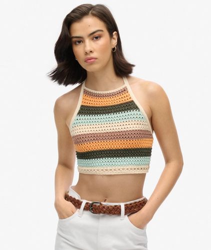 Coton Rayé Crochet Haut Court À Dos Nu, & , Taille: 44 - Superdry - Modalova