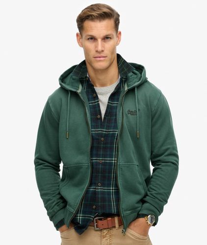 Sweat à Capuche Délavé Zippé à Logo Essential Taille: M - Superdry - Modalova