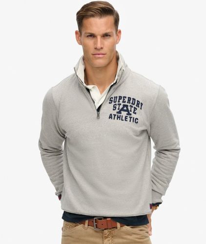 Coton Logo Brodé Vintage Athletic Pull À Demi-Zip, & , Taille: XXL - Superdry - Modalova