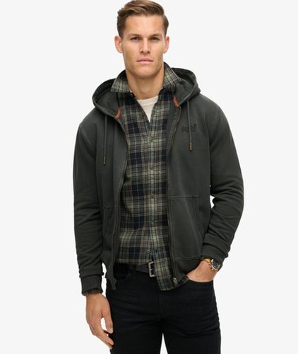 Sweat à Capuche Délavé Zippé à Logo Essential Taille: Xxl - Superdry - Modalova