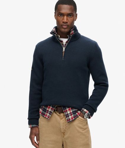 Herren Klassischer Henley-Strickpullover aus Baumwolle, Größe: XXL - Superdry - Modalova