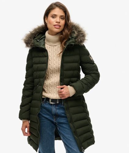 Doudoune Mi-longue à Capuche en Fourrure Synthétique Taille: 38 - Superdry - Modalova