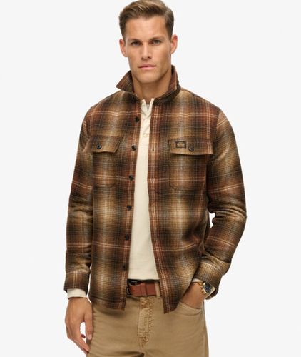 Herren Karierte Hemdjacke aus Wolle mit Fleecefutter - Größe: Xxl - Superdry - Modalova