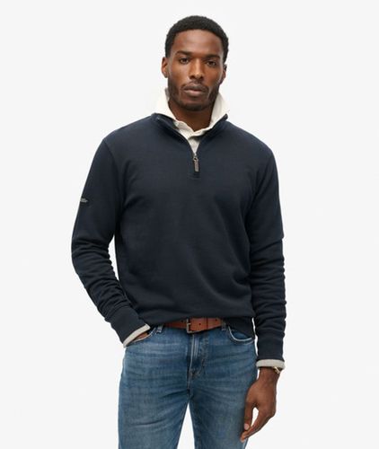 Herren Core Sweatshirt mit Logo und Halblangem Reißverschluss - Größe: S - Superdry - Modalova