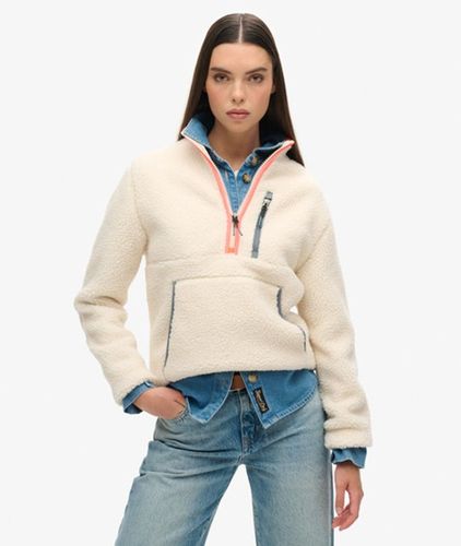 Écusson Logo Outdoor Polaire À Demi-Fermeture Zippée, Écru, Taille: 38 - Superdry - Modalova