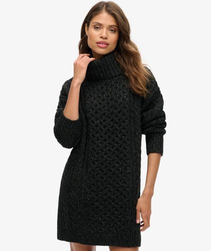 Damen Strickkleid mit Rollkragen und Zopfmuster - Größe: 42 - Superdry - Modalova