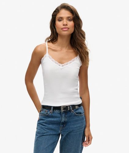 Dames Dentelle Caraco Côtelé Vintage Coton Bio À Liseré, , Taille: M/L - Superdry - Modalova