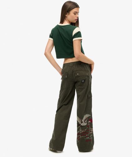 Pantalon Cargo Brodé Taille Basse, , Taille: 40 - Superdry - Modalova