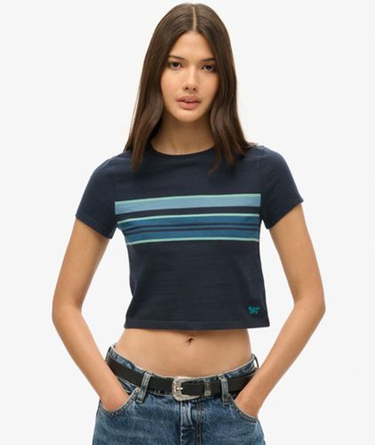 Damen Kurzes Vintage T-shirt mit Streifen, Größe: 44 - Größe: 44 - Superdry - Modalova