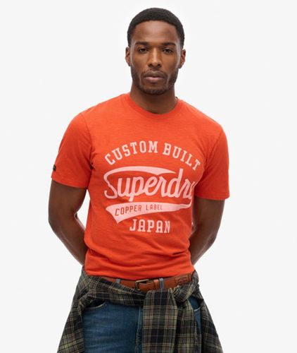 Herren Copper Label T-shirt mit Schriftzug - Größe: L - Superdry - Modalova
