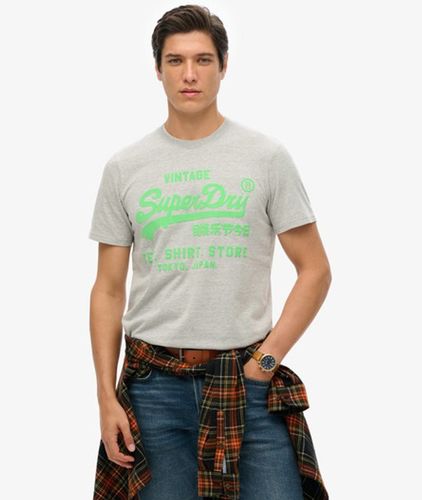 S Vintage Logo Fluo T-Shirt Imprimé, Taille: L - Superdry - Modalova