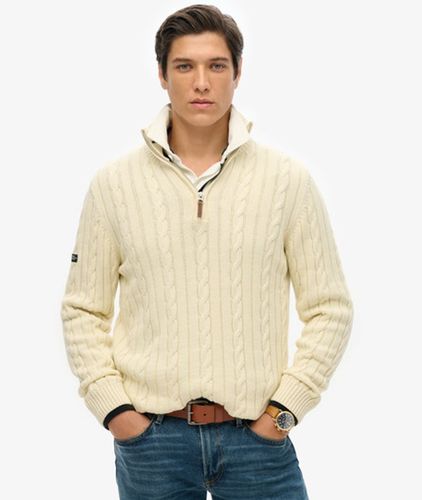 Pull en Coton Torsadé à col Zippé Classic Taille: L - Superdry - Modalova