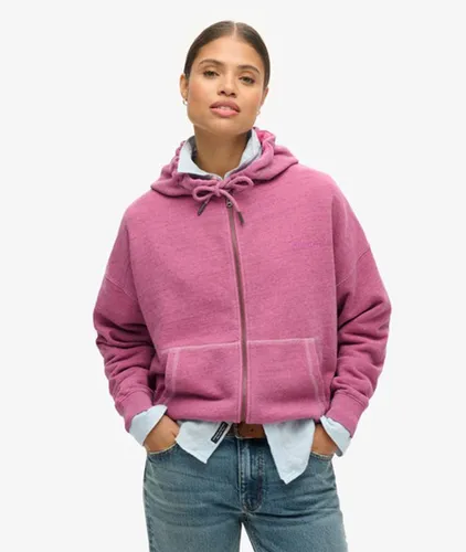 Coton Logo Essential Sweat À Capuche Zippé Surteint, , Taille: 42 - Superdry - Modalova