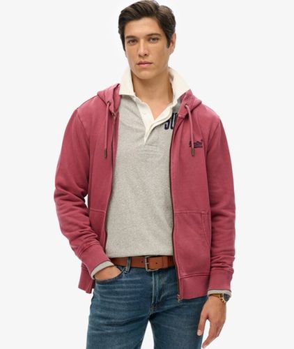 Herren Verwaschene Essential Kapuzenjacke mit Logo - Größe: M - Superdry - Modalova