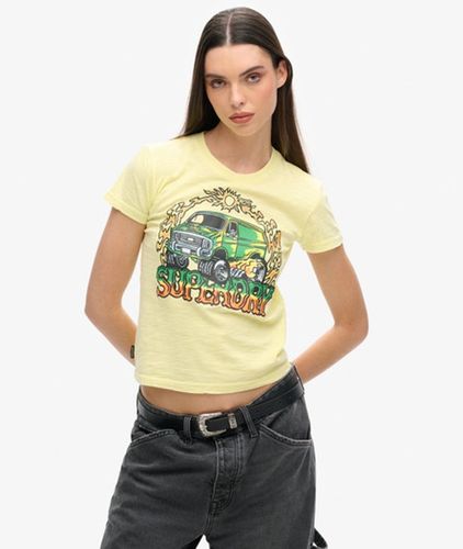 T-shirt Ajusté à Motif Fluo Motor Taille: 44 - Superdry - Modalova