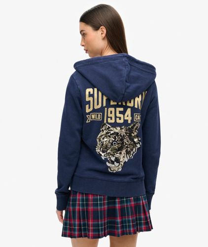 Dames Zippé a Motif Fantaisie Archive Sweat a Capuche Imprimé, Taille: 42 - Superdry - Modalova