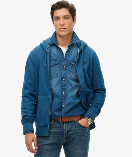 Sweat à Capuche Délavé Zippé à Logo Essential Taille: M - Superdry - Modalova