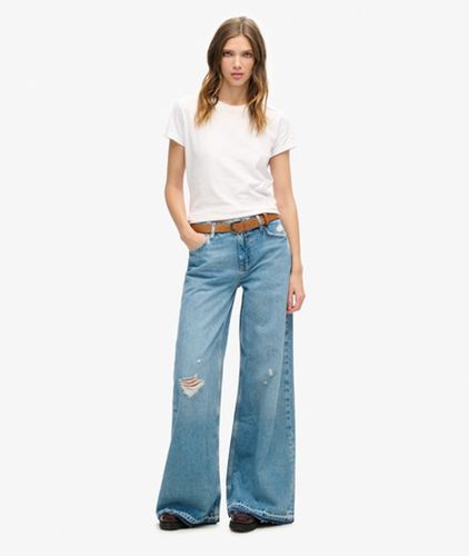 Damen Ausgestellte Jeans mit Unversäubertem Saum und Weitem Bein - Größe: 28/30 - Superdry - Modalova