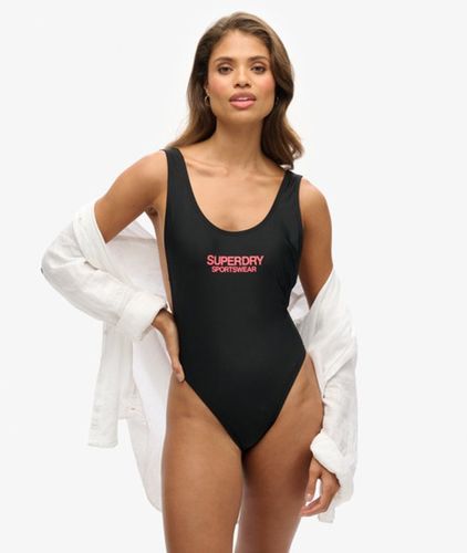 Damen Elastischer Badeanzug mit Tiefem Rückenausschnitt - Größe: 40 - Superdry - Modalova