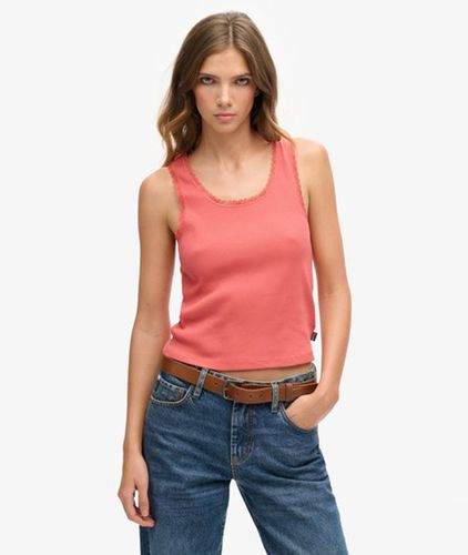 Damen Athletic Essentials Vintage Tanktop mit Spitzenbesatz - Größe: XS/S - Superdry - Modalova