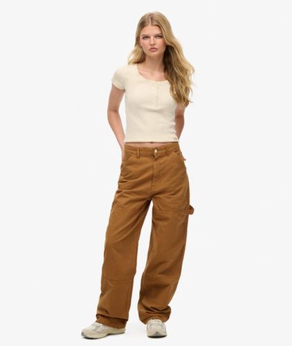 Pantalon De Charpentier Large Vintage En Coton Bio, , Dames, Taille: 30/30 Taille: 30/30 - Superdry - Modalova