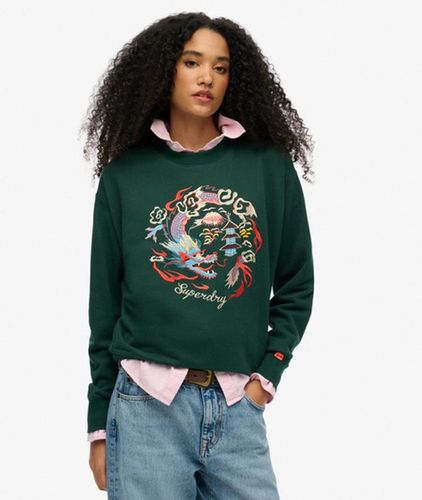 Coton Logo Brodé Suika Sweat Ras Du Cou Ample, , Taille: 36 - Superdry - Modalova