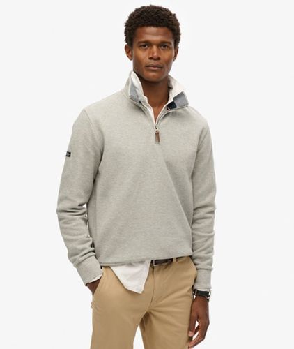 Men's Core Pique Sweatshirt mit Halbreißverschluss - Größe: S - Superdry - Modalova
