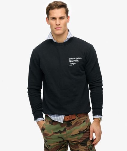 Herren Core City Sweatshirt mit Rundhalsausschnitt und Logo - Größe: L - Superdry - Modalova