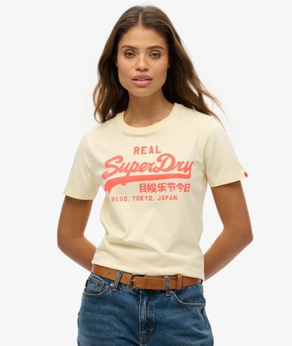 Damen Figurbetontes T-shirt in Neonfarben mit Vintage-logo - Größe: 42 - Superdry - Modalova