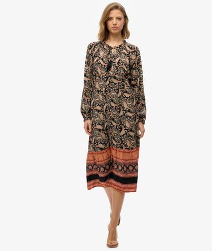 Robe Mi-longue Imprimée à Manches Longues Taille: 44 - Superdry - Modalova